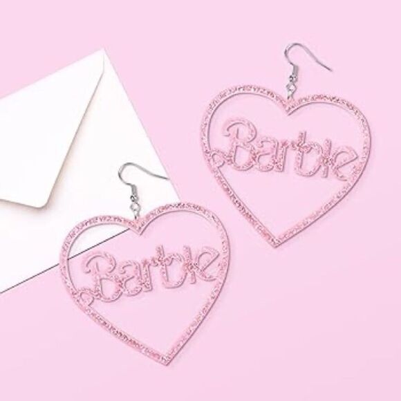 Barbie Glitter Heart Earrings - Picture 1 of 3